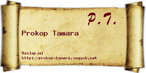 Prokop Tamara névjegykártya